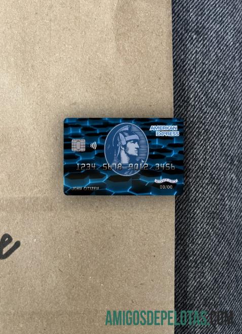 Cartão de crédito American Express Blue Bank EUA Nova York Photolook Front amostra